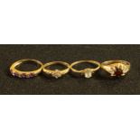 A 9ct gold dress ring; others, 6.6g gross