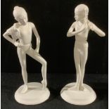 A Franklin Mint model of a Young Ballerina, in the white, Braiding Hair and Testing Pointe,