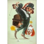 Michael Grow Hoppin (American School, second-half, 20th century) A Clown Study signed, oil on