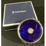 A Rolls Royce presentation enamel compact, original box