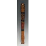 Police History - a Victorian turn and painted truncheon, by Parker, 233 Holborn, decorated in