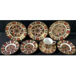 A Royal Crown Derby Imari 1128 pattern coffee can and saucer, second quality; three 1128 saucers,