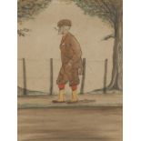 English School (late 19th century) Caricature, Country Gentleman, full-length, typically togged in