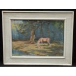 Impressionist School Horse and Foal in landscape indistinctly signed, dated 1970, oil on board, 42cm