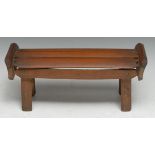 A Chinese bamboo folding headrest, 34cm wide, 19th century