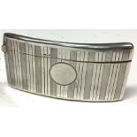 A George V silver curved rounded rectangular visiting card case, Birmingham 1913