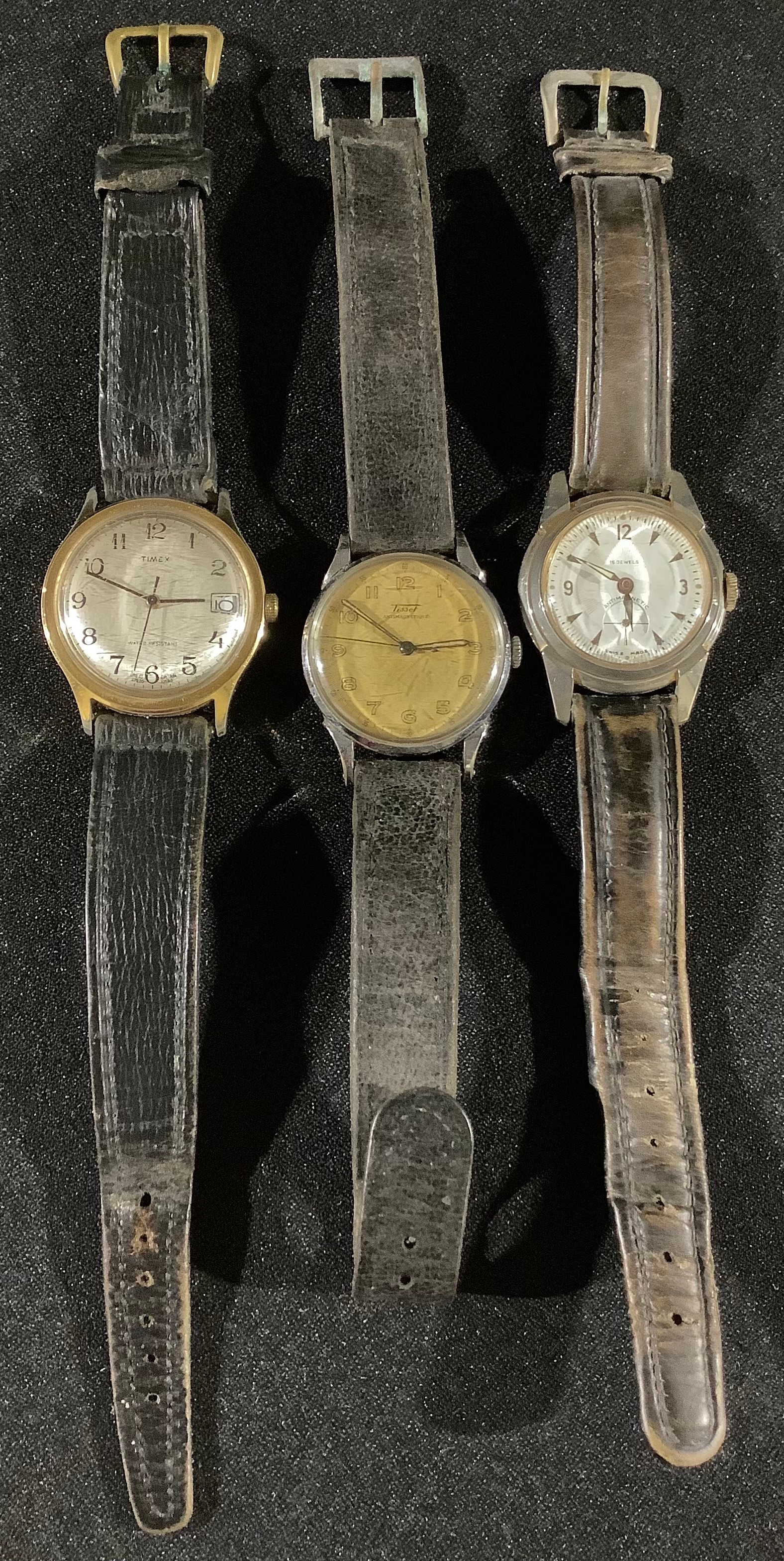 A Vintage Tissot wristwatch; others, Timex, etc (3)