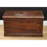 A Victorian scumbled pine blanket chest, hinged cover, carry handles to sides, plinth base, 79cm