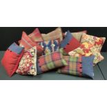 Soft Furnishings - four square Harris Tweed cushions; four Hannah Williamson cushions; others (12)
