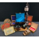 Boxes and Objects - a 20th century sandalwood box; another; a Chinese jewellery box; a resin Art