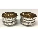 A pair of Victorian silver salts, London 1897