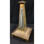 An early 20th century obelisk desk thermometer