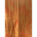 Textiles - two pairs of large country house interlined curtains, each 265cm drop, 90cm top, 180cm