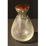 A George V silver and faux tortoiseshell scent bottle, Birmingham 1921