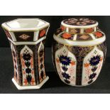 A Royal Crown Derby Imari 1128 pattern ginger jar and cover, first quality; an 1128 pattern