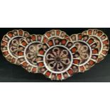 A set of six Royal Crown Derby Imari 1128 pattern shaped circular dessert plates, 22cm, printed