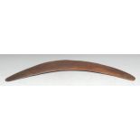 Tribal Art - an Australian Aboriginal woomera boomerang, each end scratched with three band