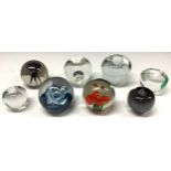 Glass Paperweights - Sankey, Wedgwood, Caithness; etc (8)