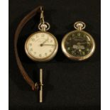 Railwayana - a mid-20th century open-faced pocket watch, the Railway Timekeeper, the dial printed
