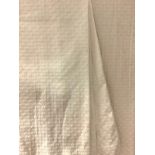 Textiles - two pair of cream cotton curtains, 220cm drop, 120cm wide; rope tie