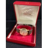 An Omega Geneve gentleman's wristwatch, Omega strap, original box