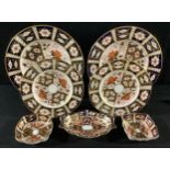 A pair of Royal Crown Derby Imari 2451 pattern side plates, a pair of 2451 tea plates, a pair of