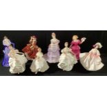 A Royal Doulton figure Sunday Best HN2698; others, Lucy HN3653, Heather HN2956, Top O'The Hill