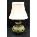 A large 1950's/60's West German pottery lamp and shade