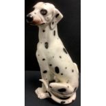 A large fireside model of a Dalmatian hound, seated, 70cm