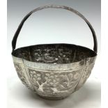 An Indian silver basket