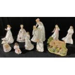 A Royal Doulton figure Just For You HN3355; others, Christmas Day HN3488, Happy Christmas, Thank
