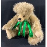 Toys & Juvenalia - a blonde mohair teddy bear, 36cm high