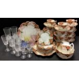 A late Victorian / Edwardian Imari palette tea set, c.1900; etc