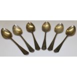 A set of six silver teaspoons, Sheffield 1944, 72.5g