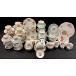 A Coalport Revelry pattern coffee set for six; other Staffordshire floral printed tea sets; qty