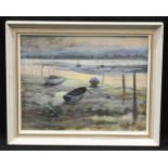 Philip Scott Estuary Low Tide signed, oil, 34cm x 44cm