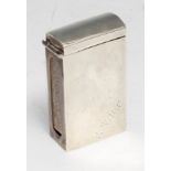 An Edwardian silver rectangular match box case, hinged cover, 7cm long, William Hutton & Sons Ltd,
