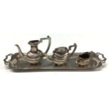 An Elizabeth II silver miniature coffee service and tray, Birmingham 1971