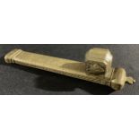 A Persian brass qalamdan pen case, 24cm long