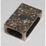 A Victorian silver matchbox sleeve, London 1892