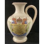 A Burslem Macintyre jug, In Commemoration of the Coronation of His Most Excellent Majesty King