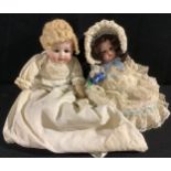 Toys & Juvenalia - two bisque head dolls (2)