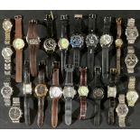 Watches - a stainless steel Police gentleman's fashion watch, baton indicators, date aperture,