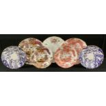 A pair of Royal Crown Derby Mikado pattern dessert plates, 21.5cm, first quality; other Royal