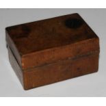 A 19th century morocco leather twin-section travelling inkwell, hinged cover inscribed in gilt, c.