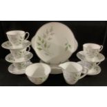 A Shelley Evergreen pattern part tea set, number 13892, printed marks