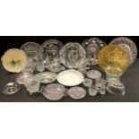 Pressed Glass, 19th century and later - assorted clear press moulded glass, including a Gladstone