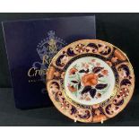 A Royal Crown Derby Pink Camellias pattern plate, 21.5cm, boxed