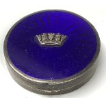 A George V silver and enamel rouge box, Birmingham 1931