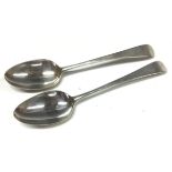 Hester Bateman - a pair of George III Old English pattern table spoons, London 1783